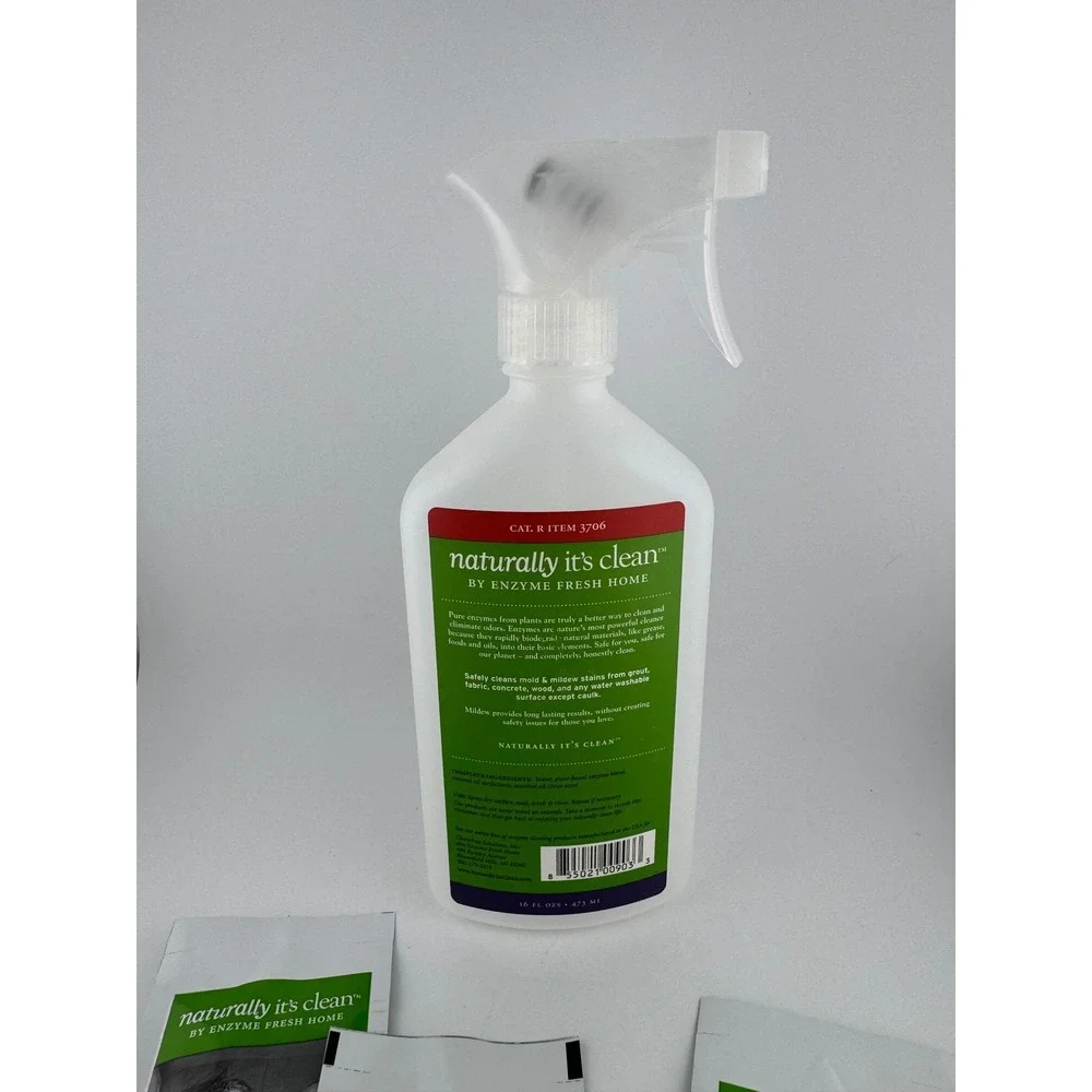 Naturally Its Clean Mildew Cleanser Concentrate Spray‎ Bottle 3 Packets